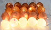 Autum Brown Cotton Ball Style - fairy lights
